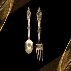 Matching Thai / Thailand Ganesh Brass Spoon & Fork